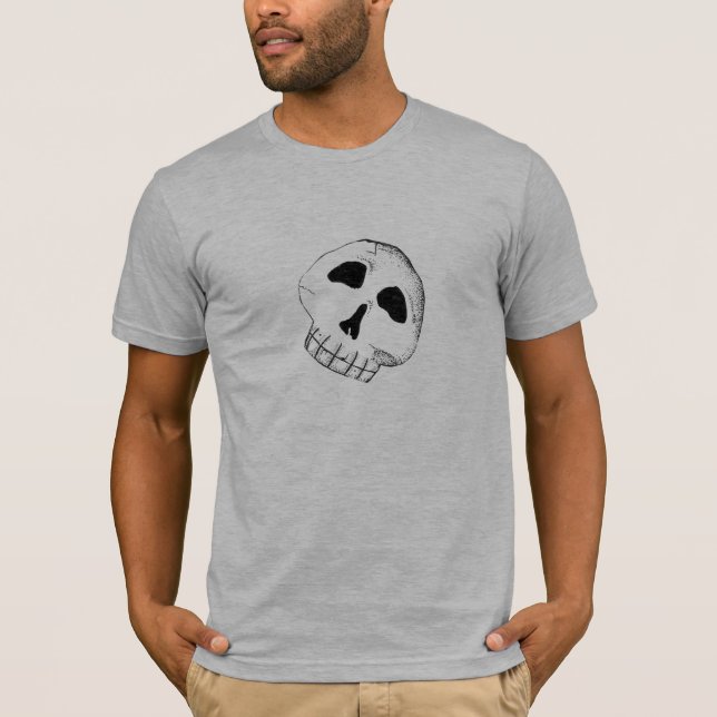 Crânio de papel t-shirt cabido (homens) (Frente)