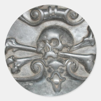 Crânio de pedra preto em mármore e autocolantes pi