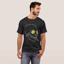 Crânio de Pickleball para T-Shirts Escuras