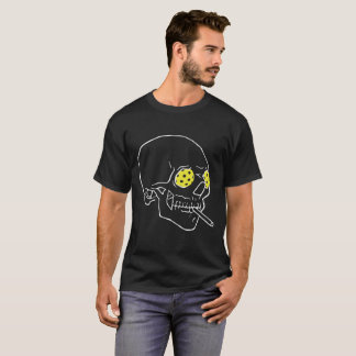 Crânio de Pickleball para T-Shirts Escuras