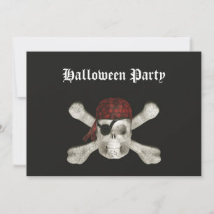Crânio de Pirata - Convite para Festa de Hallowee