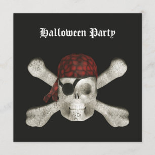 Crânio de Pirata - Convite para Festa de Halloween