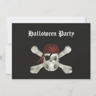 Crânio de Pirata - Convite para Festa de Halloween