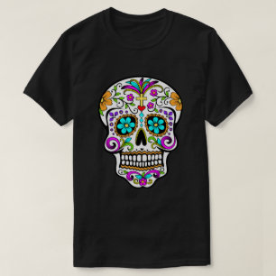 Crânio "dia do açúcar" do t-shirt inoperante