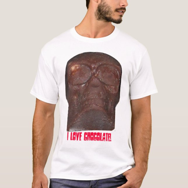 Crânio do chocolate! T-shirt 6 preto (Frente)