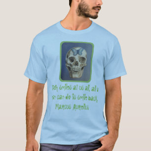 Crânio e camisa estóico das citações