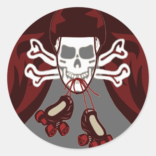 crânio e skate adesivo (Frente)