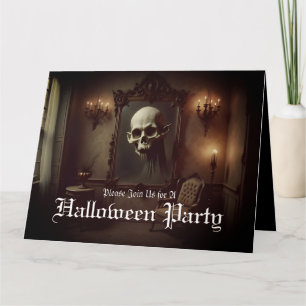 Crânio em Convite de Halloween de Pintura Assombra