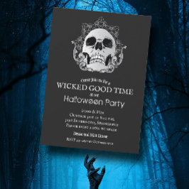 Crânio em Convites para o Dia das Bruxas Negro