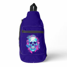 Cranio Floral em Estilo Vaporwave