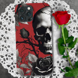 Crânio gótico com Rosa preto<br><div class="desc">Atrevo-se a desafiar a convenção com este crânio exclusivo e a capas de iphone-rosa negra, uma fusão cativante de design e beleza impressionante. Este caso não é apenas um escudo protetor para o seu iPhone; é uma afirmação ousada que combina a mística de um crânio com o eterno de um...</div>