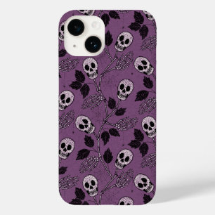 Crânio Gótico Floral Roxo