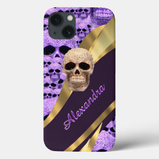 Crânio gótico púrpura personalizado