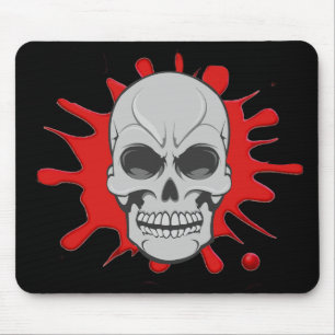 Crânio irritado & sangue Splat: Mousepad feito so