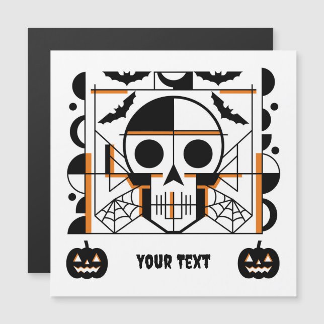 Crânio, morcegos, teias de aranha ao estilo do Dia (Frente/Verso)