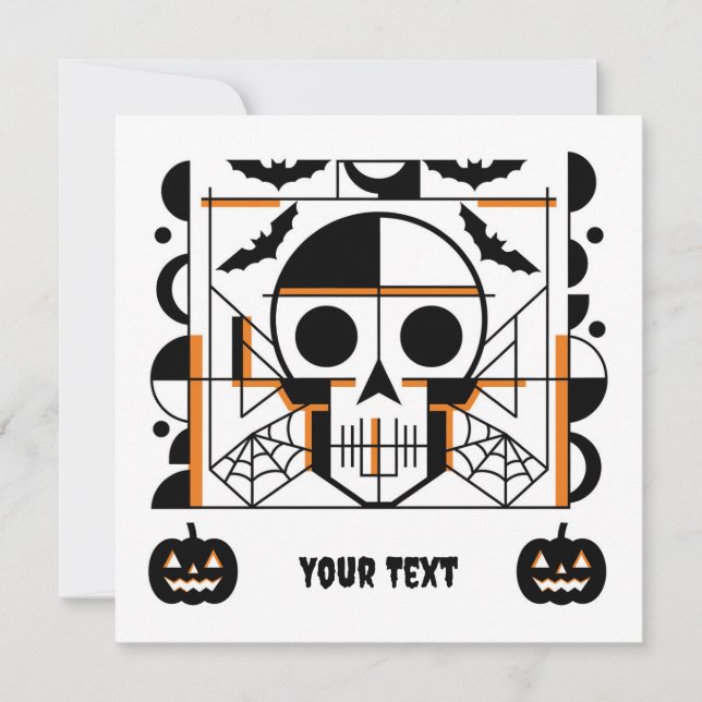 Crânio, morcegos, teias de aranha ao estilo do Dia (Frente)