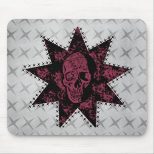 Crânio Mousepad do punk (rosa escuro)