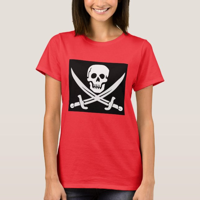 CRÂNIO N CROSSBONES PIRATE T-SHIRTS (Frente)