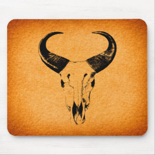 Crânio ocidental rústico Mousepad de Bull