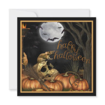 Crânio, ratos e convite de festas do Dia das