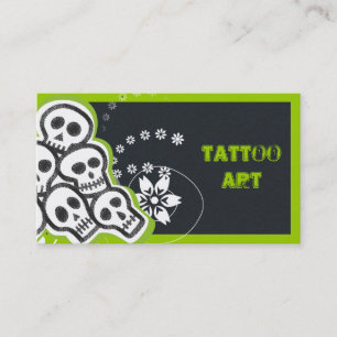 Crânios dos cartões de negócio da arte do tatua