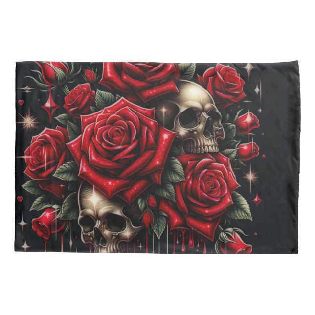 Cránios Dourados & Rosas Vermelhas Brilham no Glam (Verso)