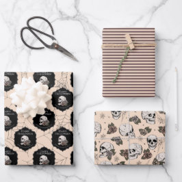 Crânios e Stripes do Gótico no Halloween