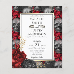 Crânios Florais Góticos Casando Tudo em Uma Mosca