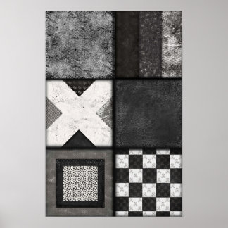 Crânios, rendas e poster da teia em preto e branco