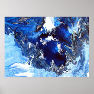 Crator azul 36" X12", papel de poster do valor