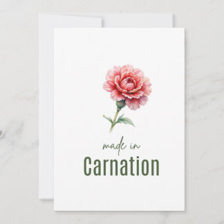Cravo de Janeiro Flor de Nascimento cartão Aquarel