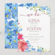 Cravos e Esquecer-me do Convite de Casamento