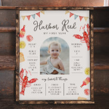 Crawfish Birthday Party Milestone Sign