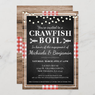 Crawfish Boil Festa de noivado Rustic Convite