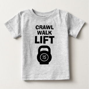 CRAWL WALK LEVANTAR camisa de bebê com citação de