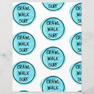 Crawl Walk Surf Blue Patterno Scrapbook Paper