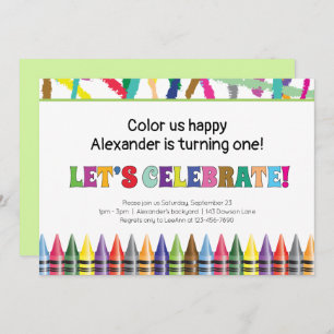 Crayon Colorido Qualquer Convite De Aniversário De