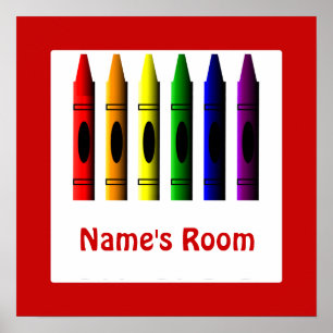 Crayon Kids Room Red Crayons Poster Modelo