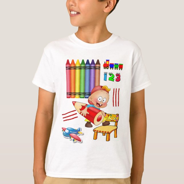Crayons Numera T-shirt Colorida Boys (Frente)
