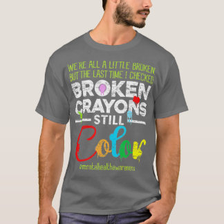 Crayons Partidos Ainda Coloridos Camisas Coloridas
