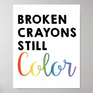 Crayons quebrados de cores fixas // Poster de Wall