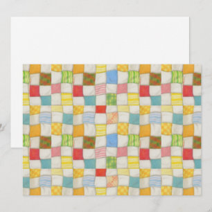 CRAZY QUILT 5.5x7.5 Cartão Plano / Horizontal