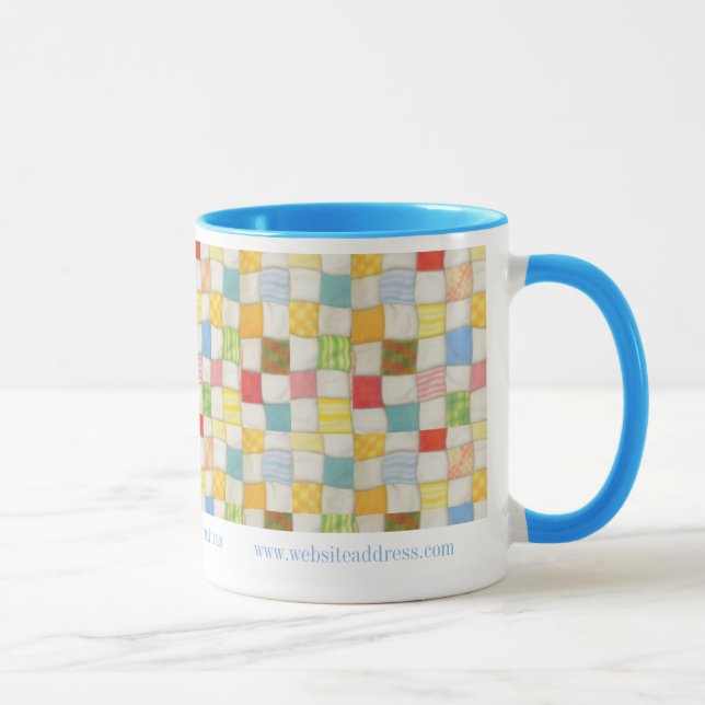 CRAZY QUILT Business ID Blue Combo Caneca (Direita)