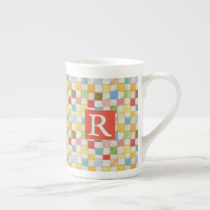 CRAZY QUILT Caneca de Porcelana Fina + Texto / Ver