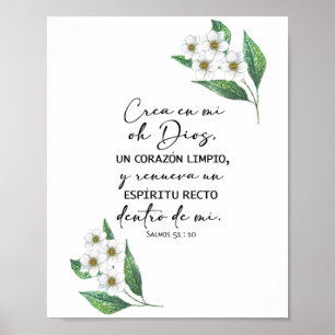 Crea en mi oh Dios, salmos 51 Póster