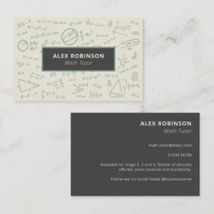 Cream Algebra Tutor de Matemática cartão de visita