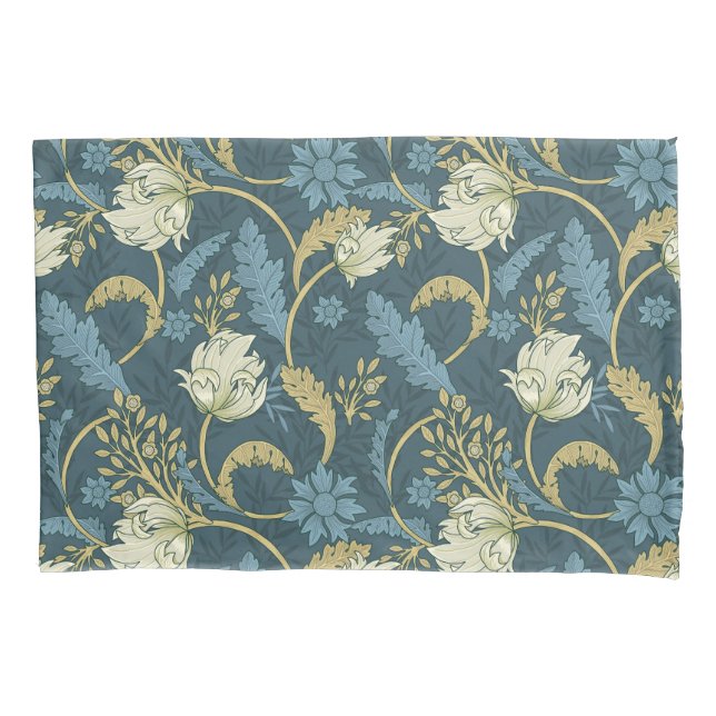 Cream and Blue Floral Art Nouveau  (Frente)