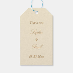 Cream Beige Wedding Favor Obrigada Etiquetas De Pr