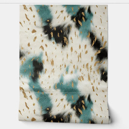 Cream Black Teal Southwest Cowhide