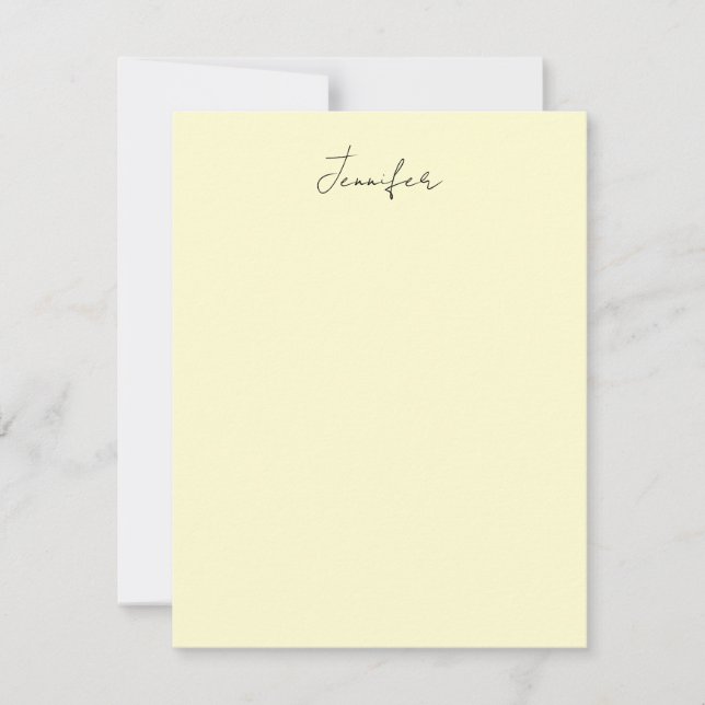 Cream color elegant modern minimalist plain name (Frente)